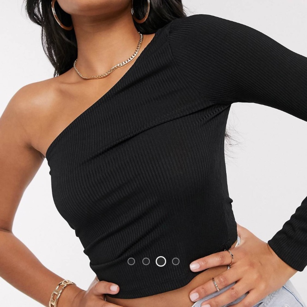 ASOS one shoulder long sleeve crop top